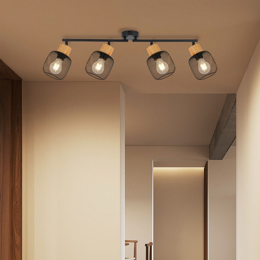 Brilagi - Spotlámpa BASKLITE 4xE27/15W/230V fa/fekete