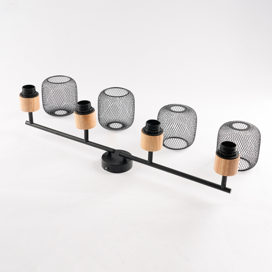 Brilagi - Spotlámpa BASKLITE 4xE27/15W/230V fa/fekete