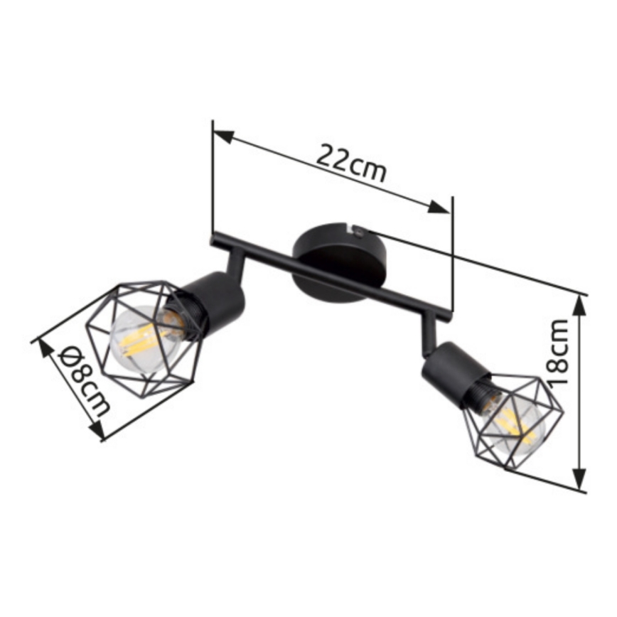 Brilagi - Spotlámpa CAGE 2xE14/40W/230V