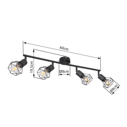 Brilagi - Spotlámpa CAGE 4xE14/40W/230V
