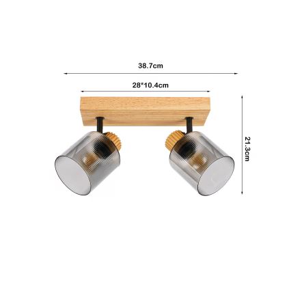 Brilagi - Spotlámpa HYGGE 2xE14/15W/230V fa/füstszínű