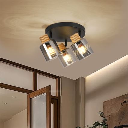 Brilagi - Spotlámpa HYGGE 3xE14/15W/230V fekete/füstszínű