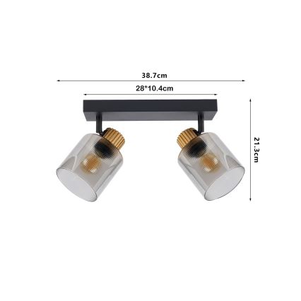 Brilagi - Spotlámpa HYGGE 3xE14/15W/230V fekete/füstszínű