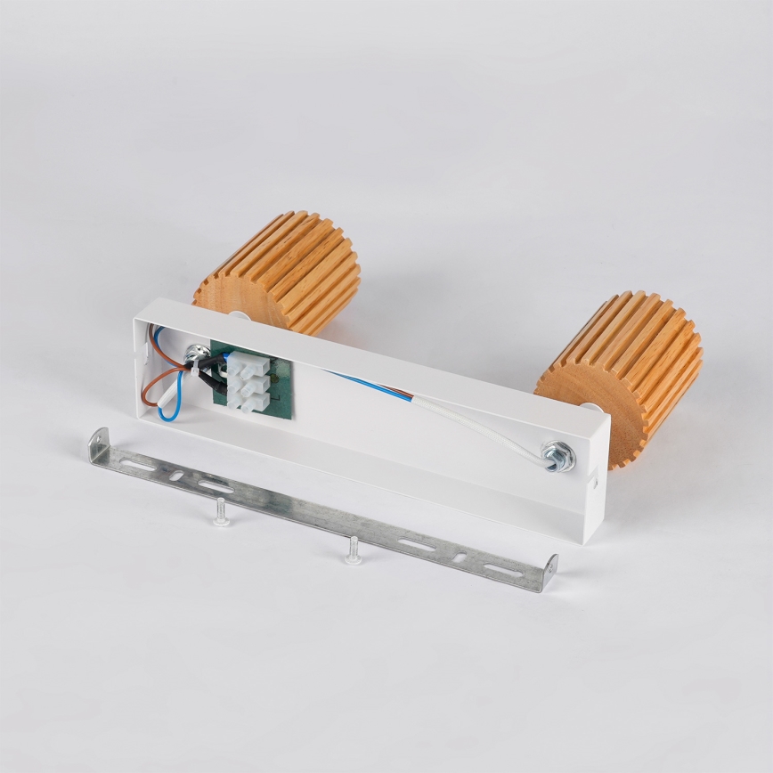 Brilagi - Spotlámpa MODERN WOOD 2xGU10/8W/230V kaucsukfa/fehér