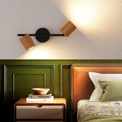 Brilagi - Spotlámpa MODERN WOOD 2xGU10/8W/230V kaucsukfa/fekete