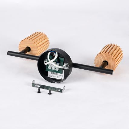Brilagi - Spotlámpa MODERN WOOD 2xGU10/8W/230V kaucsukfa/fekete