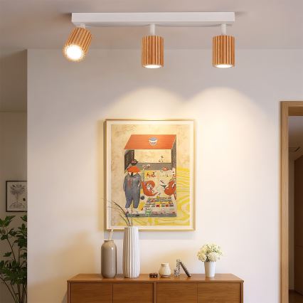 Brilagi - Spotlámpa MODERN WOOD 3xGU10/8W/230V fa/fehér