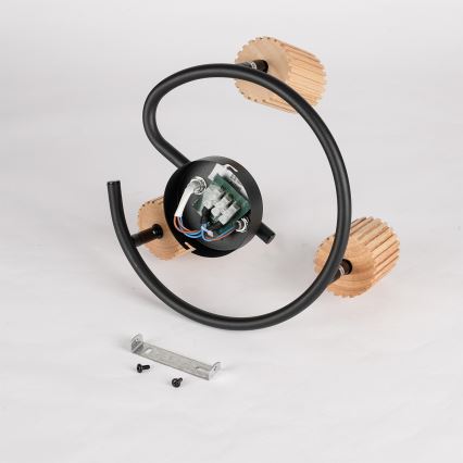 Brilagi - Spotlámpa MODERN WOOD 3xGU10/8W/230V gumifa/fekete
