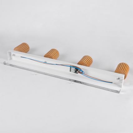 Brilagi - Spotlámpa MODERN WOOD 4xGU10/8W/230V fa/fehér