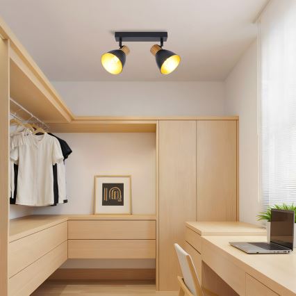 Brilagi - Spotlámpa ODENSE 2xE14/10W/230V fa/fekete