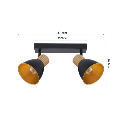 Brilagi - Spotlámpa ODENSE 2xE14/10W/230V fa/fekete