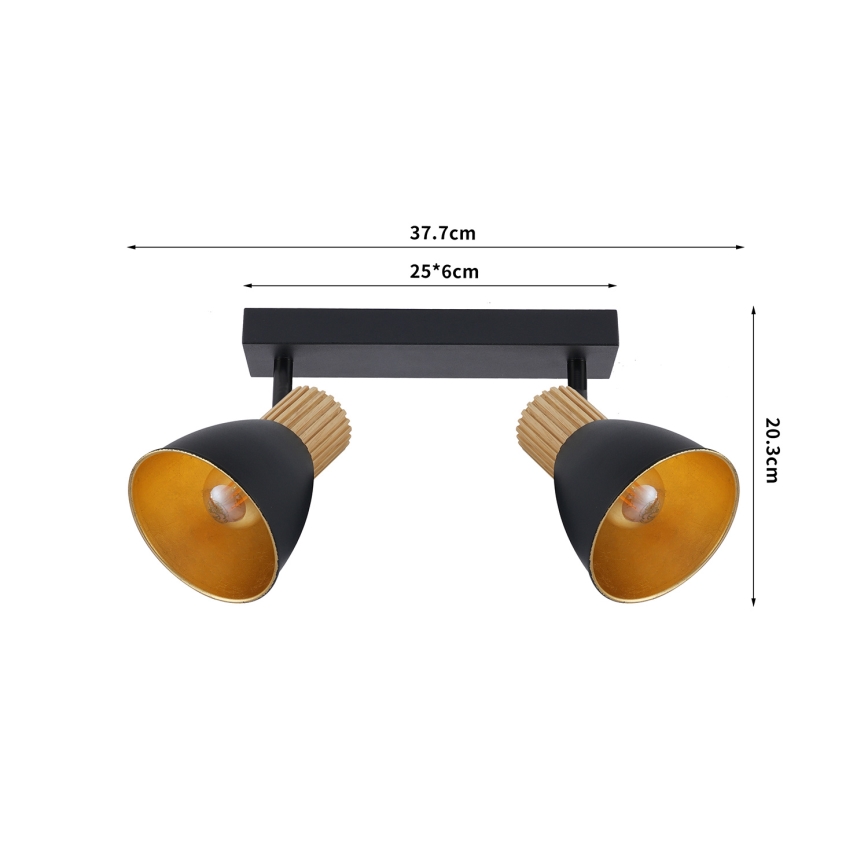 Brilagi - Spotlámpa ODENSE 2xE14/10W/230V fa/fekete
