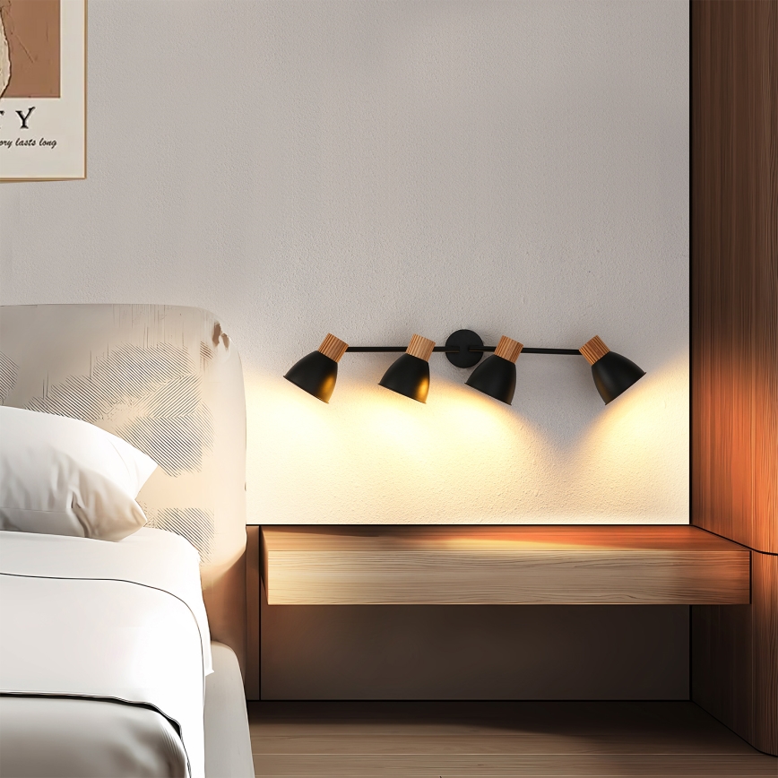 Brilagi - Spotlámpa ODENSE 4xE14/10W/230V kaucsukfa/fekete