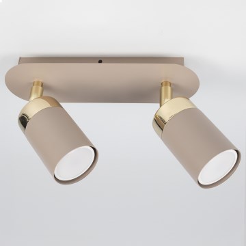 Brilagi - Spotlámpa POKER 2xGU10/25W/230V bézs/arany