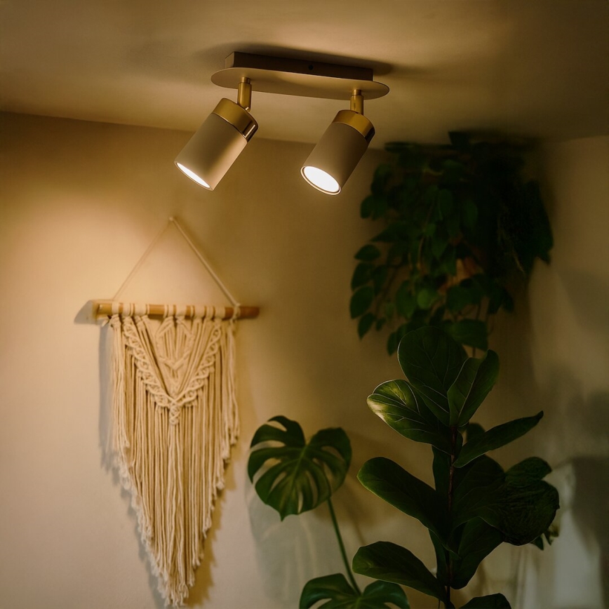 Brilagi - Spotlámpa POKER 2xGU10/25W/230V bézs/arany