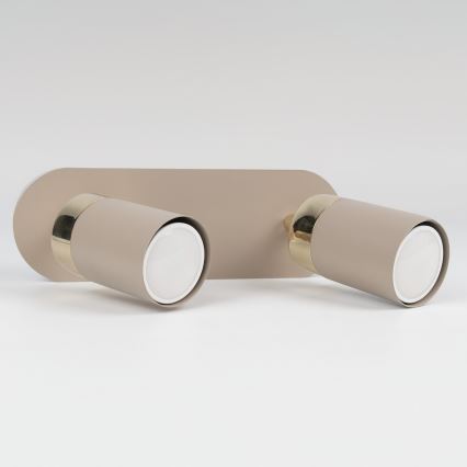 Brilagi - Spotlámpa POKER 2xGU10/25W/230V bézs/arany