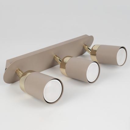 Brilagi - Spotlámpa POKER 3xGU10/25W/230V bézs/arany