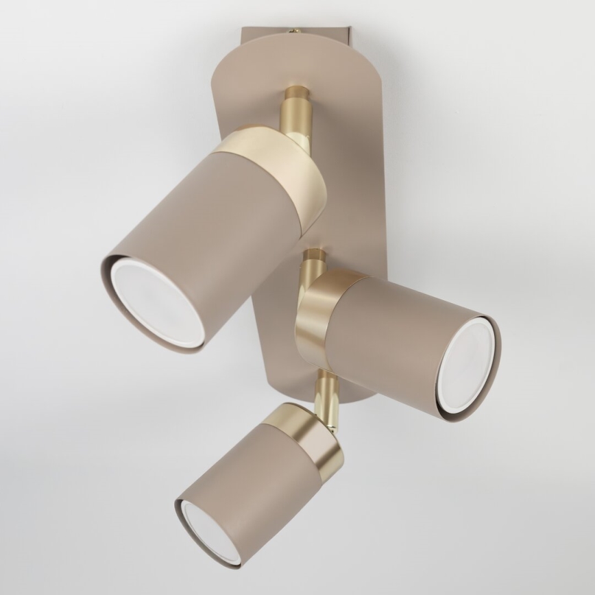 Brilagi - Spotlámpa POKER 3xGU10/25W/230V bézs/arany