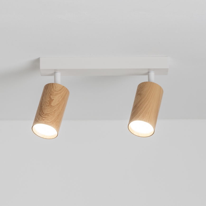 Brilagi - Spotlámpa SELE 2xGU10/30W/230V fehér/tölgy dekor