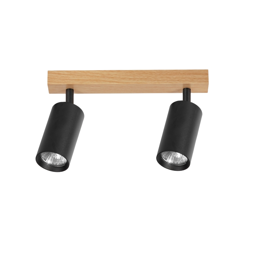 Brilagi - Spotlámpa SELE 2xGU10/30W/230V fekete/tölgy dekor