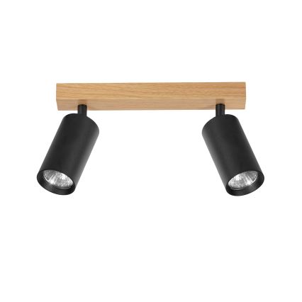 Brilagi - Spotlámpa SELE 2xGU10/30W/230V fekete/tölgy dekor