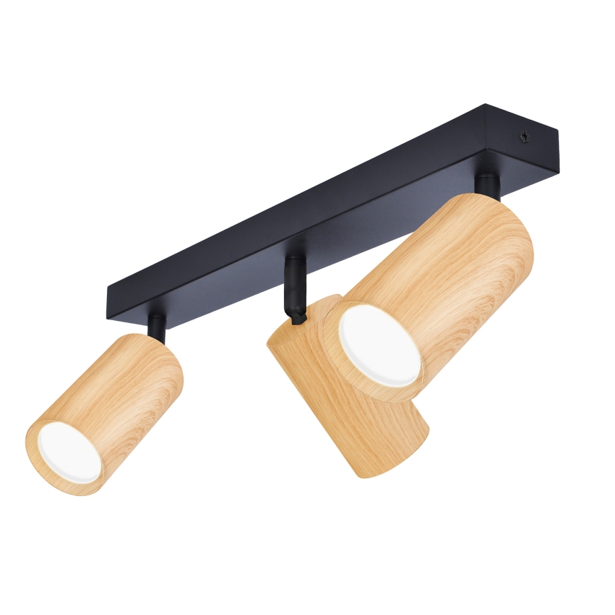 Brilagi - Spotlámpa SELE 3xGU10/30W/230V fekete/tölgy dekor