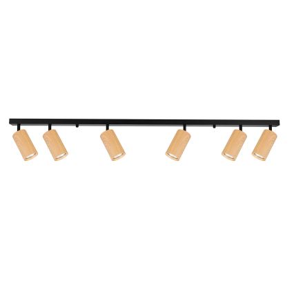 Brilagi - Spotlámpa SELE 6xGU10/30W/230V fekete/tölgy dekor