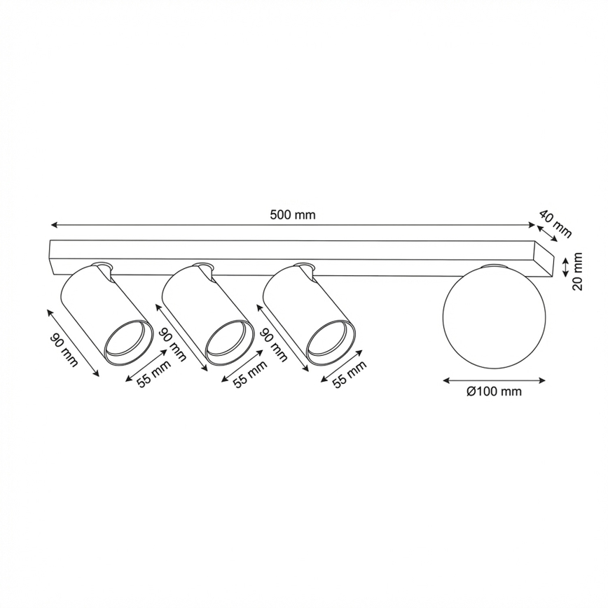 Brilagi - Spotlámpa SELE BALL 3xGU10/30W/230V + 1xG9/10W fehér