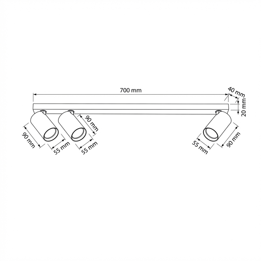 Brilagi - Spotlámpa SELE LONG 3xGU10/30W/230V bézs