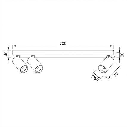 Brilagi - Spotlámpa SELE LONG 3xGU10/30W/230V fehér