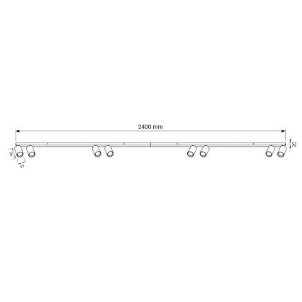 BRILAGI - Spotlámpa SELE LONG 8xGU10/30W/230V fehér