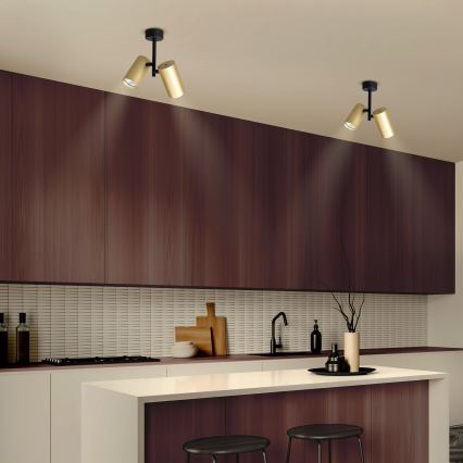 Brilagi - Spotlámpa SELE VERTICAL 2xGU10/30W/230V fekete/arany