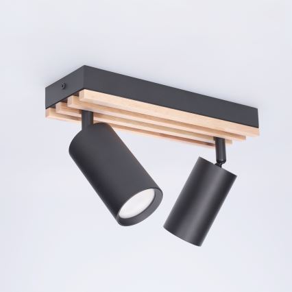 Brilagi - Spotlámpa SELE WOOD ACOUSTIC 2xGU10/30W/230V fekete/fa