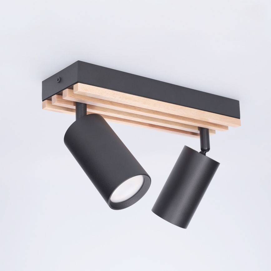 Brilagi - Spotlámpa SELE WOOD ACOUSTIC 2xGU10/30W/230V fekete/fa
