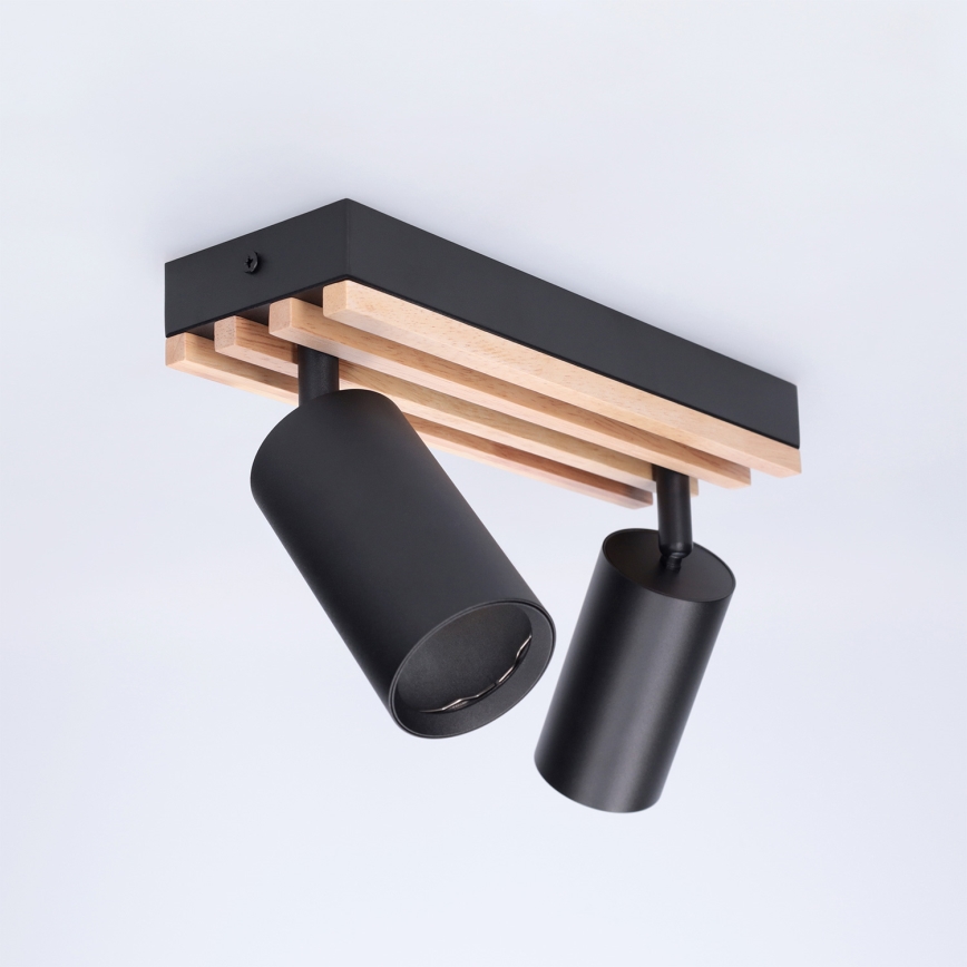 Brilagi - Spotlámpa SELE WOOD ACOUSTIC 2xGU10/30W/230V fekete/fa