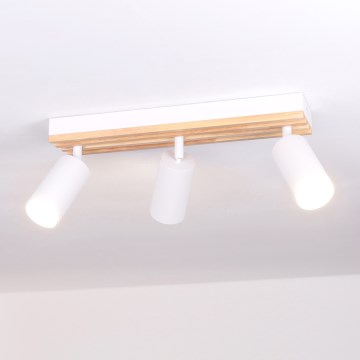 Brilagi - Spotlámpa SELE WOOD ACOUSTIC 3xGU10/30W/230V fehér/fa