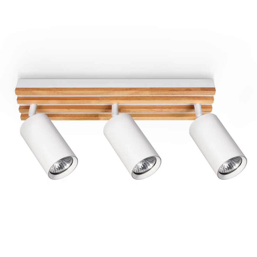 Brilagi - Spotlámpa SELE WOOD ACOUSTIC 3xGU10/30W/230V fehér/fa