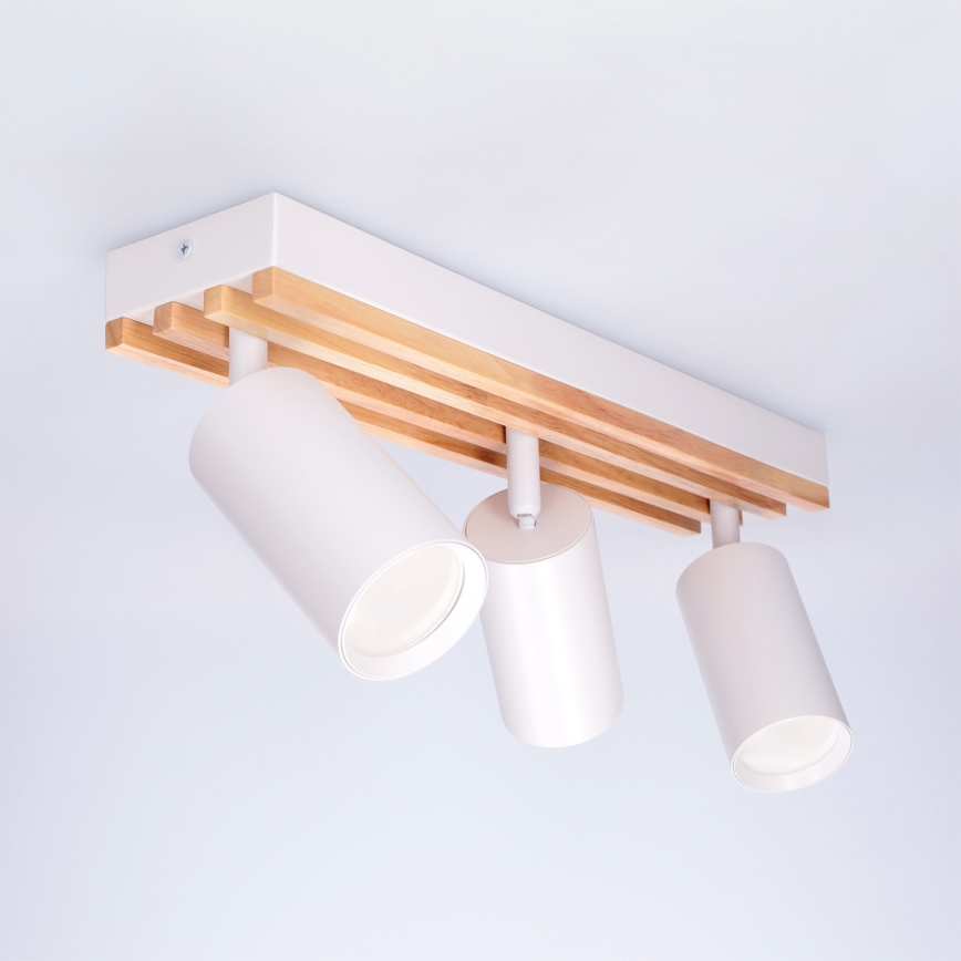 Brilagi - Spotlámpa SELE WOOD ACOUSTIC 3xGU10/30W/230V fehér/fa