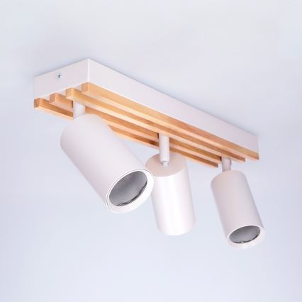 Brilagi - Spotlámpa SELE WOOD ACOUSTIC 3xGU10/30W/230V fehér/fa