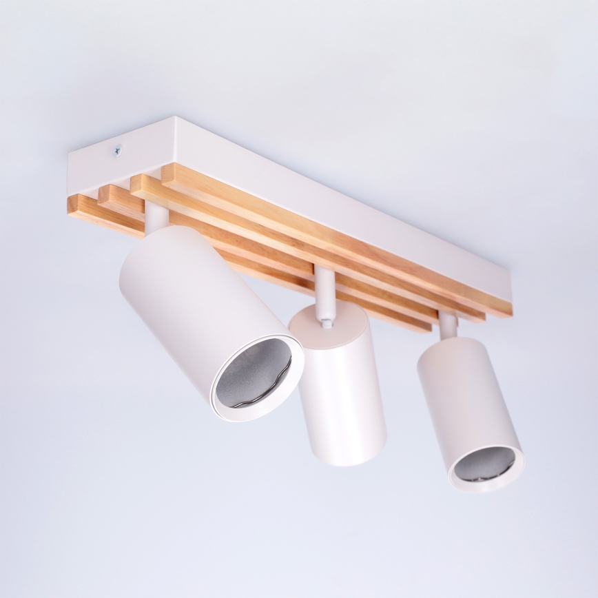 Brilagi - Spotlámpa SELE WOOD ACOUSTIC 3xGU10/30W/230V fehér/fa