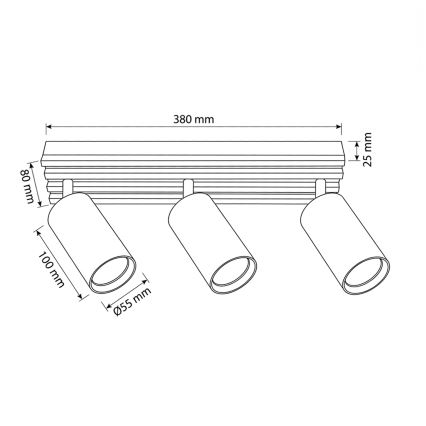 Brilagi - Spotlámpa SELE WOOD ACOUSTIC 3xGU10/30W/230V fehér/fa