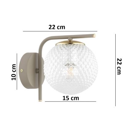 Brilagi - STELLA fali lámpa 1xE27/60W/230V bézs/arany