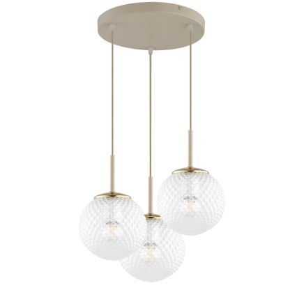 Brilagi - STELLA kábeles függeszték 3xE27/60W/230V bézs/arany