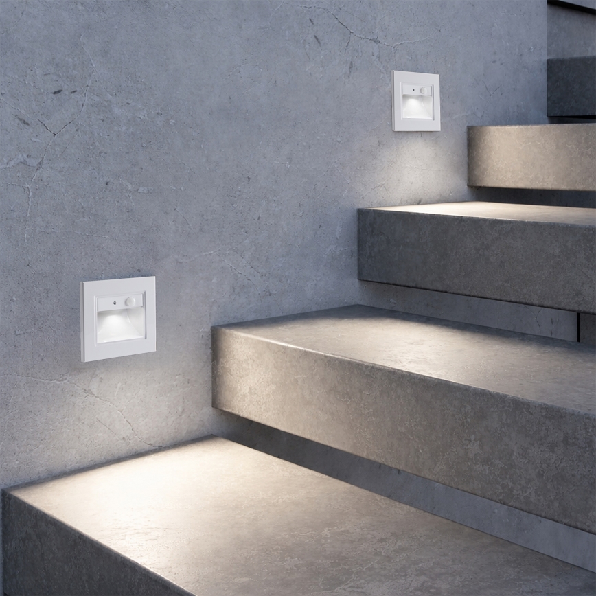 Brilagi - LED lépcsővilágító érzékelővel STEP LIGHT LED/1,5W/230V IP44 fehér