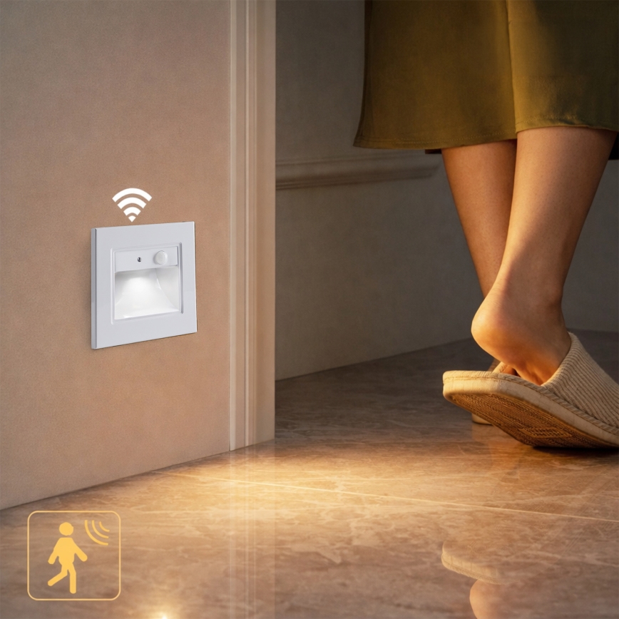 Brilagi - LED lépcsővilágító érzékelővel STEP LIGHT LED/1,5W/230V IP44 fehér