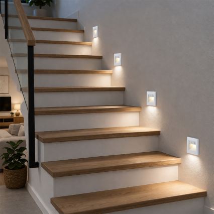 Brilagi - LED lépcsővilágító érzékelővel STEP LIGHT LED/1,5W/230V IP44 fehér