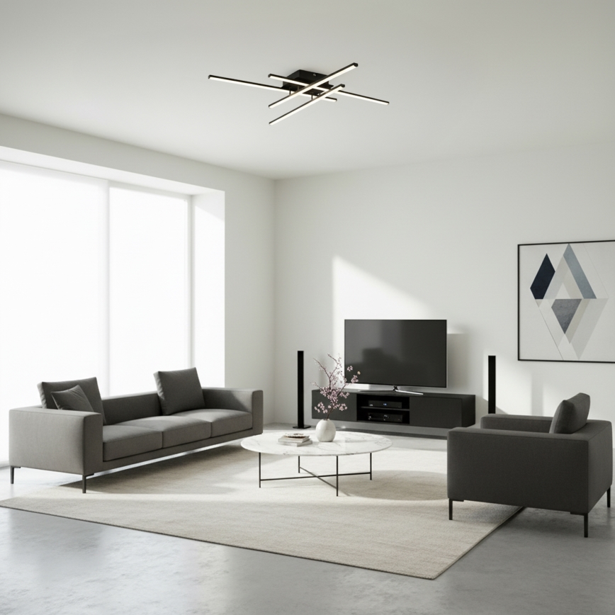 Brilagi - LED mennyezeti lámpatest STRIPES LED/37W/230V 68x68 cm fekete