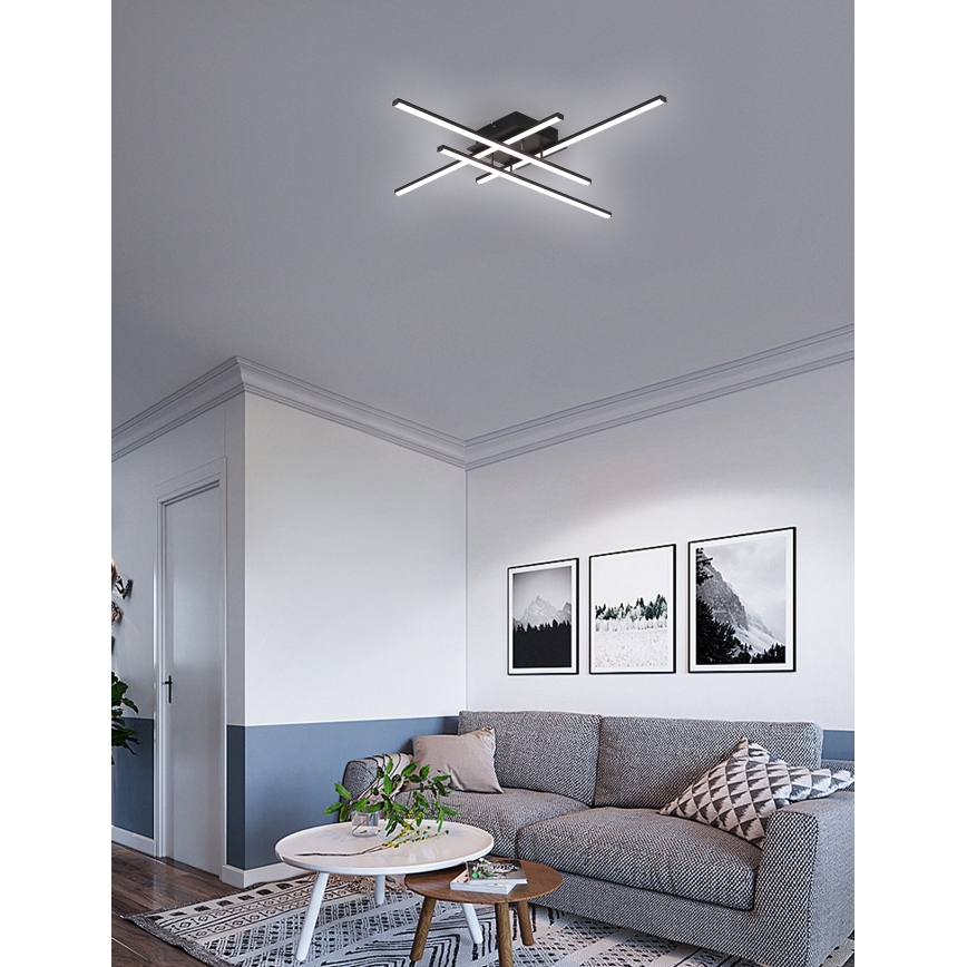 Brilagi - LED mennyezeti lámpatest STRIPES LED/37W/230V 68x68 cm fekete