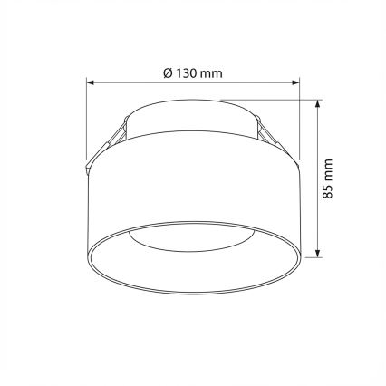 Brilagi - Süllyesztett mennyezeti lámpatest AURA LUX 1xGX53/30W/230V átm. 13 cm fekete/füstszínű
