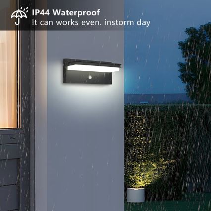 Brilagi - LED napelemes fali lámpa érzékelővel SUN SENSE LED/10W/3,7V 4000 mAh IP44